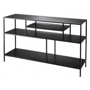 Element Shelved Console Table Black Iron