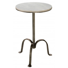 Left Bank Marble Table White Marble with Gun Metal Iron Base