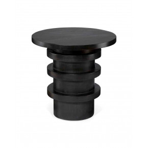 Revolve Side Table In Charcoal Wood