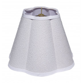 Scalloped 100% White Linen Shade, Small