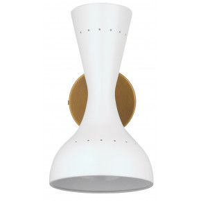 Pisa Wall Sconce White Lacquer & Antique Brass