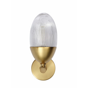 Whitworth Sconce Small Polished Brass, Clear Glass