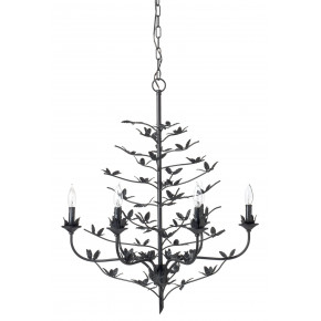 Blooming Iron Chandelier, Black