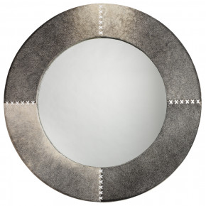 Round Cross Stitch Mirror Grey Hide