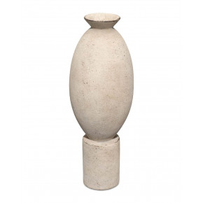 Elevated Decorative Vase In Off White Ceramic
