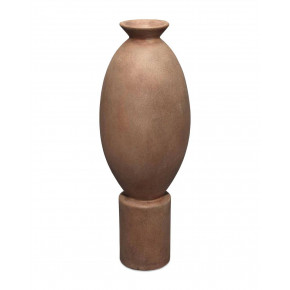 Elevated Decorative Vase In Burnt Umber Ceramic