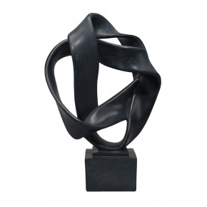 Intertwined Object on Stand Black Resin
