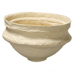 Landscape Cotton Mache Large Bowl, Cream