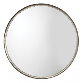 Refined Round Mirror Silver Leaf