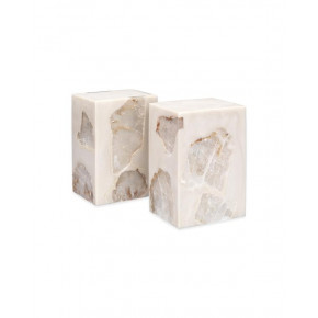Slab Bookends (Set of 2) Clear Mica & Pearl Resin