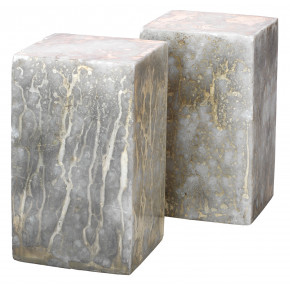 Slab Bookends (Set of 2) Silver and Gold