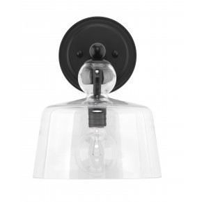 Hudson Wall Sconce Black Metal & Clear Glass