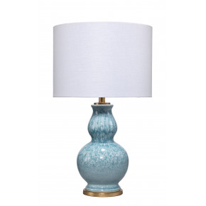 Whitney Table Lamp Blue Reactive Glaze Ceramic w/ Gold Leaf Metal