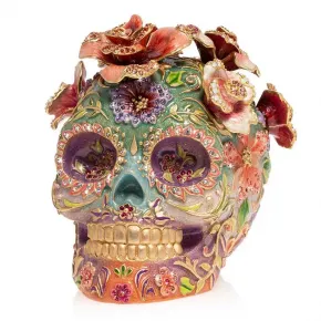 Jay Strongwater - Boîte Figurine Rivera Skull With Butterflies - SDH7406-289 - Neuf