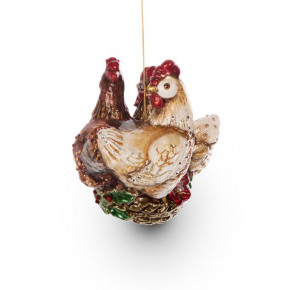 Three French Hens Glass Ornament