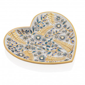 Aria Floral Heart Trinket Tray Blue