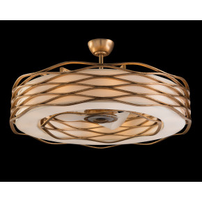 Ribbons of Gold Twelve-Light Pendant with Fan