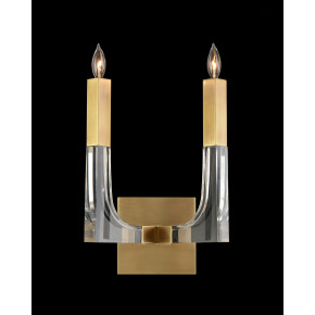 Acrylic and Brass Two-Light Wall Sconce