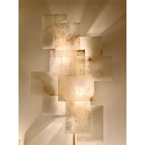 Alabaster Wall Sconce with a Nod to Mondrian