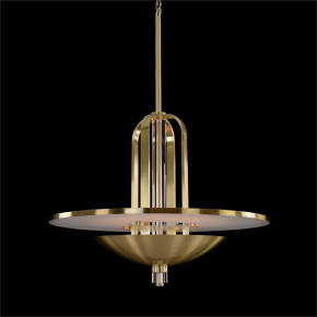 International Style Eight-Light Cage Pendant in Satin Gold 20"H X 36"W X 36"D