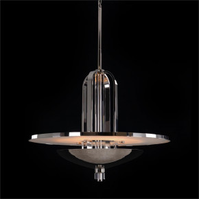 International Style Eight-Light Cage Pendant in Polished Nickel 20"H X 36"W X 36"D