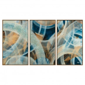 Mary Hong's Keep on Spinning Triptych 50"H X 28"W X 1.75"D