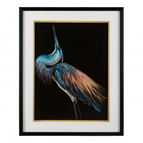 Annie Moran's Tri Color Heron II 33.75"W x 41.75"H x 1.75"D
