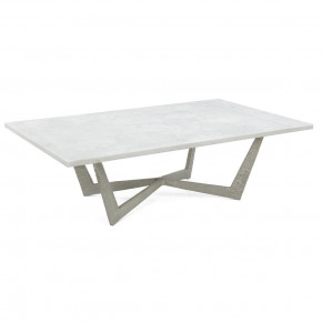 Cocktail Table In Nickel With Marble Top 18.5"H X 60"W X 36"D