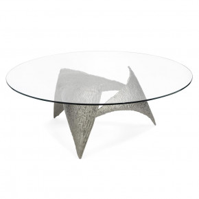 Winged Cocktail Table 16.5"H X 31"W X 31"D Brushed Nickel