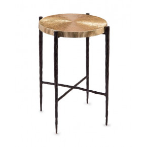 Black Oxidized and Gold Accent Table