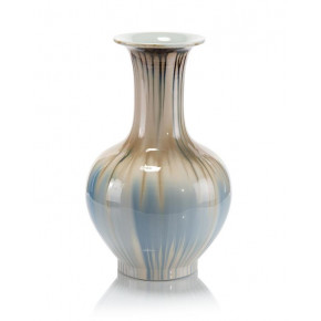 Hues of Earth and Blues Tall-Neck Vase