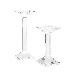 Set of Two Square Crystal Candlesticks