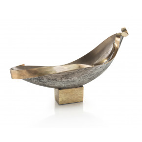Floating Vessel of Brass with Antique Nickel
