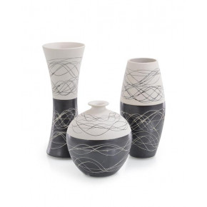 Set of Three Night-and-Day Porcelain Vases