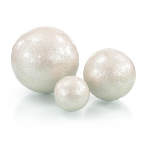 Set of Three White Pearlized Balls