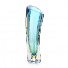 Emerald Green Handblown Glass Vase I 15.75"H X 4.75"W X 4.75"D