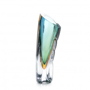 Emerald Green Handblown Glass Vase II 13"H X 4.75"W X 4.75"D