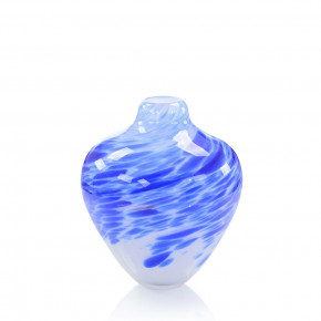 Swirls of Royal Blue Glass Vase II 11"H X 9"W X 9"D