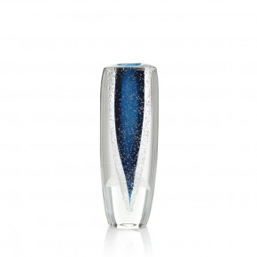 Sapphire Blue Handblown Glass Vase II 13.75"H x 4.75"W x 3"D