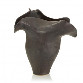 Graphite Gray Porcelain Vase I 13.5"H x 13.75"W x 9"D