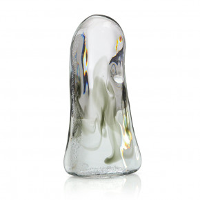 Swirls Of Gray Handblown Glass Sculpture I 15.25"H x 8"W x 2.75"D