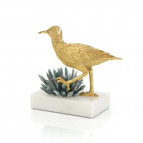 Brass Sea Gull And Cyanite Sculpture II 8"H x 8.25"W x 4"D