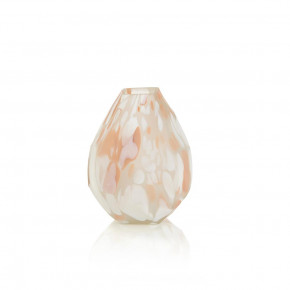 Blush Rock Glass Vase Small 10"H x 8.25"W x 8.25"D