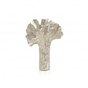 Ginkgo Leaf Vase In Nickel II 14"H x 10"W x 5.5"D