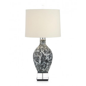 Webs of Charcoal and White Glass Table Lamp