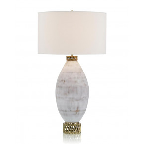 White and Cream Marbled Glass Table Lamp