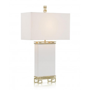 IVory Leather and Brass Table Lamp