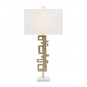 Abstract Brass Table Lamp 37"H X 1"W X 18"D