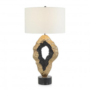 Geode Table Lamp 38"H Hammered Gold And Black