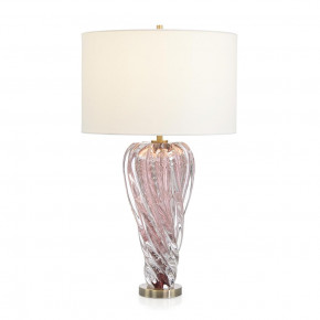 Table Lamp 28.25"H Rose Pink Art Glass